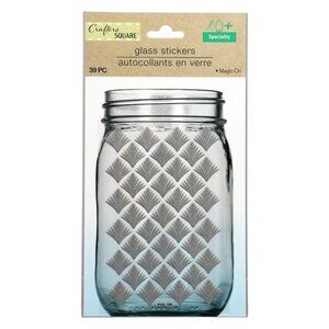 2 pcs Metallic Glass Jar Stickers, Specialty CRAFT DESIGNING DECORATING